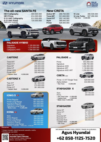 Promo Pricelist Harga Hyundai bogor Terbaru 2025